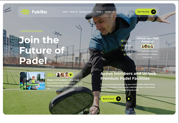 PadelNex – Padel Club & Sports Booking Website