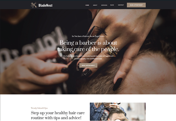 BladeNest – Barber Shop & Grooming Website