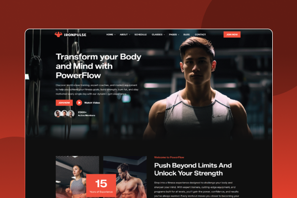 IronPulse – Fitness & Gym Website